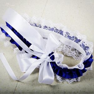 Kwiaty ślubne RSB18 Yiabirdal Sexy Bride podwiązka koronkowa biała jasnoniebieska bal matur