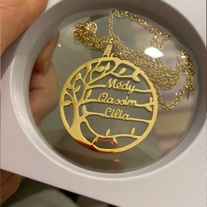 Halsketten Mode Baum des Lebens Halskette für Frauen Edelstahl personalisierte Namen Halskette Schmuck Anhänger Weihnachten besonderes Geschenk