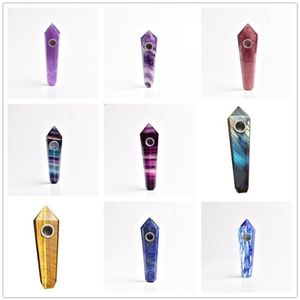 Decorative Objects & Figurines 90g Selling Drop Whole Natural Quartz Clear Crystal Smoking Pipe Point Wand Cigarette Beautifu1288J