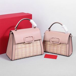 Соломенная сумка для клапана Messenger Bag Women Сумочка плеч