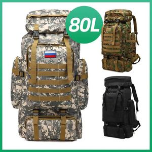 Torby turystyczne turystyczne plecak 80L wojskowy 5 -dniowy napaść przetrwanie Molle Pack Waterproof Out Bug Out Bag Fishing Polowanie plecak Tactical RucksAck YQ240129