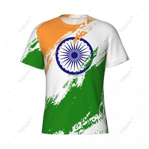 Erkek Tişörtleri Özel Adı Nunber India Flag Renk Erkekler Sıkı Spor Tişört