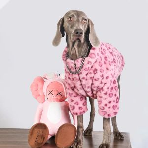 Apparel Large Dog Clothes Pink Leopard Dog Jacket Autumnwinter Warm Dog Coat Labrador Retriever Doberman Dog Clothes Dog Accessories