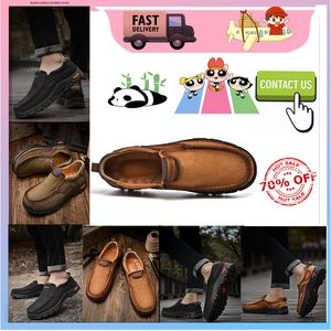 Tasarımcı Sıradan Platform Deri Lüks Ayakkabı Erkekler İçin Orijinal Deri Büyük Boy Loafers Moda Fransız Tarzı ANA AÇIK GİYECE DÜZENLEYİCİ BOYUTLARI 38-48