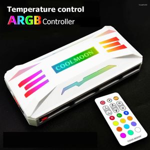 Cabos de computador COOLMOON RGB Controlador 4Pin PWM 5V 3Pin ARGB Ventilador de resfriamento inteligente Controle remoto inteligente para chassi de caixa de PC