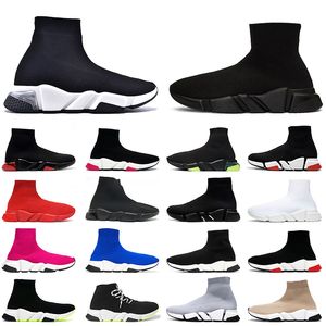 Designer Paris Casual Sock Shoes Comfort Sole Breathable Men Women Platform Mesh Trainer Black Glitter Knitted Triple s Sneaker Speed Walking Eur 36-45