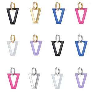 Kolczyki Dangle 1PC z wisiorkiem na uszach dla kobiet neon fluorescencyjny impreza mody biżuterii Prezenty Trójkąt