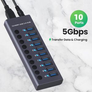 7/10 منافذ USB 3.0 HUB Multi Flitter مع محول الطاقة التبديل متعددة موسع لملحقات الكمبيوتر المحمول MacBook