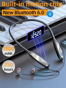 250Hours Playback Earphones TWS Wireless Headphones Bluetooth 6.0 Neckband Sport Waterproof Headset For Apple Xiaomi Samsung