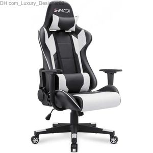 Inne meble Homall Gaming krzesło biurowe Krzesło Wysokie Back Krzesło komputerowe skórzane biurko Krzesło wyścigowe Wyścig ergonomiczne regulowane zadanie obrotowe Q240129