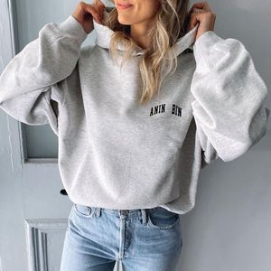 Brief Drucken Einfache Hoodie Frau Kleidung Mit Kapuze Lange Hülse Lose Baumwolle Sweatshirt Frühling Casual Streetwear Luxus All-match Sport Hoodies top