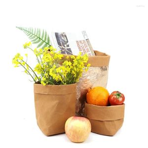 Sacos de compras Saco de lavagem de papel DuPont personalizado resistente a rasgos Kraft Nordic Ecologicamente correto para casa frutas e armazenamento de plantas