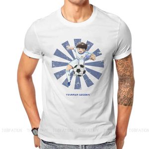Erkek Tişörtleri Kaptan Tsubasa Futbol Anime% 100 Pamuk Tshirts Tsubasa Oozora Retro Farklı Homme T Shirt Komik Giyim Boyutu S-6XL
