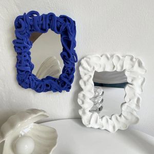 Mirrors Ins Acrylic Mirror Diy Clay Cream Frame Decorative Mirror Square Makeup Bedroom Mirror Glass Mirror Bubble Makeup Mirror