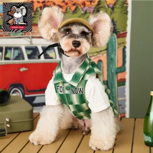 Apparel TawneyBear Check Dog Clothes Designer Plaid Pet Denim Shirts For French Bulldog Schnauzer Fashion Cool Puppy Ropa Para Perro Perro