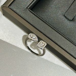 Ringe Neuer französischer Schmuck, klassischer, einfacher Damen-Wassertropfen-Quadrat-Diamantring, My Twin Toi