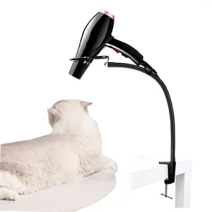 Suporte para secador de cabelo para roupas de cachorro, suporte giratório 360 graus ajustável para bancada, mesa de preparação, preto