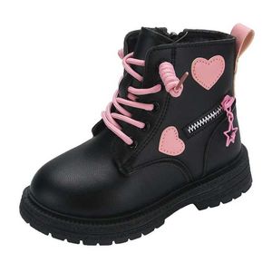 Boots Girls Princess Boots Children Warmly Leather Shoes Kids Fashion Small Short Boots Non-slip Wear-resistant Students FootwearL2401