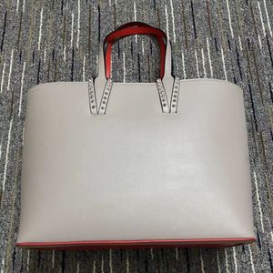 Designer Bag Cabata Designer Totes Rivet äkta läder röd botten handväska komposithandväskor berömda handväska shoppingväskor utländska stilhandväskor