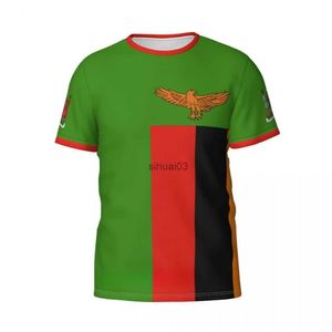 Homens camisetas Nome personalizado Número Zâmbia País Bandeira 3D Camisetas Roupas Camiseta Homens Mulheres Tees Tops para Fãs de Futebol Presente EUA Tamanho