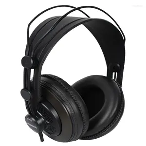 Original Samson SR850 Övervakning HIFI-headset Semi-Open-back-hörlurar för studio med läderörör utan detaljhandel