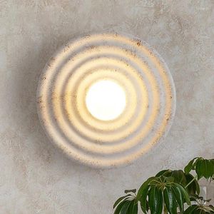 Vägglampa wabi-sabi rund cirkel japansk stil korridor gång vardagsrummet hemvistelse sconce retro sovrum sovrum dekor led ljus