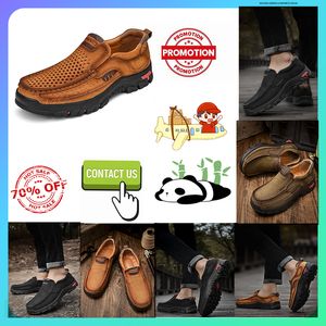 Vandringskor avslappnad plattform platt lyxdesigner läderskor äkta läder överdimensionerade loafers för män anti slip resistenta läder sneakers