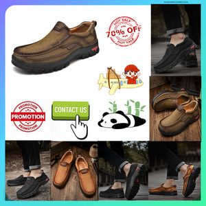 Designer Casual Platform Läder Vandring Lyxskor för män äkta läder överdimensionerade loafers mode fransk stil anti slitstarka skor storlek 38-48