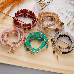 Strand 4PCS Boho Браслет из бисера Браслеты из бисера для женщин Ювелирный набор Set247o