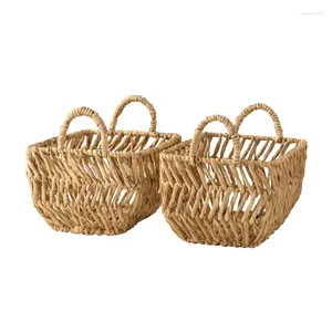 Laundry Bags Water Hyacinth Baskets Set Of 2