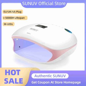 Nageltorkar Sunuv Sun4s Nail Lamp 48W UV LED -nageltork för härdning av geler polska med smart sensor manikyr nagelkonst salongutrustning Brandl2403