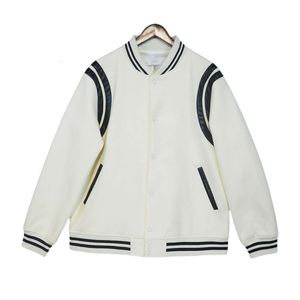 Rhude Jacket Designer Luxury Original Quality Mens Jackets New Stripe Woolen Mens Casual High Street Baseball Fashion