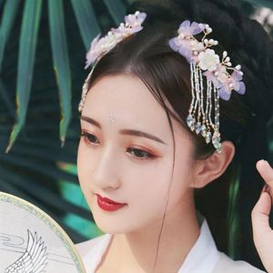 Chinese Ancient Butterfly Hair Flower Accessories Flower Hair Clip Decoration Princess Cosplay Products For Girls Kids179g