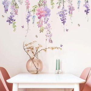 Wallpapers 30 60cm Plant Flower Butterfly Decorative Cartoon Wall Stickers Children's Room Living Bedroom Creative Pvc