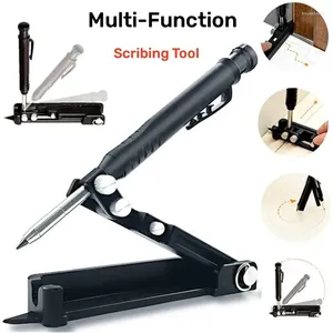 Professional Hand Tool Sets Multifunction Scribing Aluminum Alloy Scribe With Deep Hole Pencil DIY Woodworking Gauge Contour Measuring