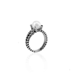 Biżuteria retro inkrustowana Pierścień Pierścień Kobiet Pearl Pierścień Ed Wire z imitacją Wysoka Kobiet Design dla damskich rocznicy ślubu 238Q