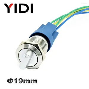 Smart Home Control YIDI 19mm Metal Selector Rotary Switch 2 3 Position Push Button 1NO1NC DPST Knob Latching ON OFF With Harness