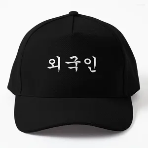 Boll Caps Foreigner skriven i koreanska hangul Waegukin Korea Kdrama ??? Baseball Cap barn hatt kvinnors hattar för solens män