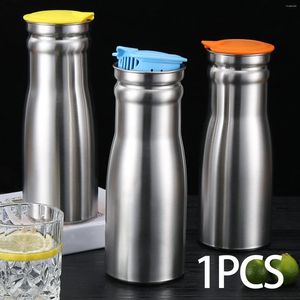 Vattenflaskor 1L Hushållens svala vattenkokare med lock rostfritt stål flaskkanna te kaffe maker för hemma elcafé restaurang