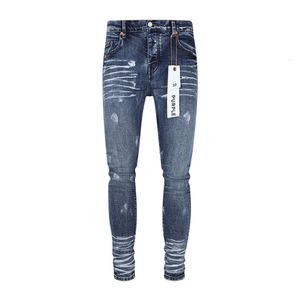PURPLE BRAND Washed and Worn Out Speckled Ink Slim Fit Elastic American High Street Versatile Jeans