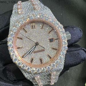 Passa Diamond Tester Moissanite Orologio meccanico con diamanti fatto a mano per uomo