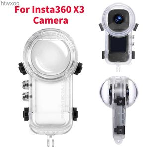 Spor Aksiyon Video Kameralar Ovisible Dalış Kılıfı Dalış Koruyucu Kılıf 50m Su Geçirmez Spor Kamera Dalış Kılıf Aksesuarları Insta 360 x 3 YQ240129