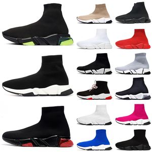 Orijinal og düz tripler s siyah beyaz çorap ayakkabı tasarımcısı yüksek kesim paris lüks marka kadınlar için lüks marka hızlı çorap eğitmenleri moda somunlar jogging