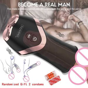 Masturbators Male Penis Varaktande uthållighet Masturbation Machines for Man Glans Milking Vibrators Gay Training Stimulators 12 Mode Sex Toys 18