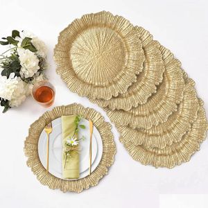 Party Decoration Event Round 13 About 33.0 Cm Gold Charger Plates For Dinner Weddings Elegant 202303 Drop Delivery Home Garden Festi Dhghe