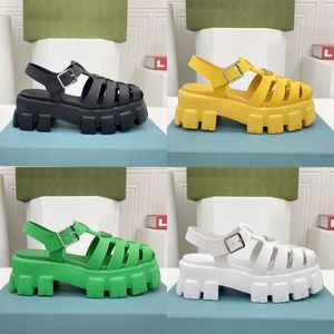 Sandalet monolit köpük kauçuk 55mm kadınlar siyah beyaz mavi yeşil mavi sarı güneş ışın