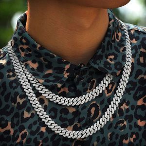 Rinntin bling d vvs moissanite diamant hip hop smycken silver kubansk kedja länk kubansk halsband cadena cubana män kubansk länk kedja