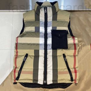 Jackets Mens Winter Vest Vintage Check Nylon waistcoat Bodywarmer waistcoats classic stripe Mans Jacket puffer Outdoor Warm sleeveless Feather Parka Outwear