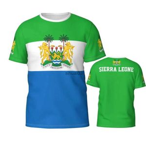 Homens camisetas Nome personalizado Número Serra Leoa Bandeira Emblema 3D Camisetas para Homens Mulheres Tees Jersey Team Roupas Futebol Fãs Presente Camiseta