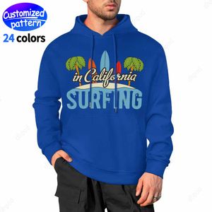 Designer Men's Hoodies Sweatshirts Anpassade mönstrad bomullsvärmmålad flerfärgad hoodie Big Size S-5XL Black 24 Colors tillgängliga Blue